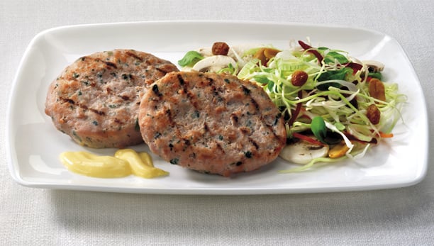 Hamburger con erbette e insalata agrodolce