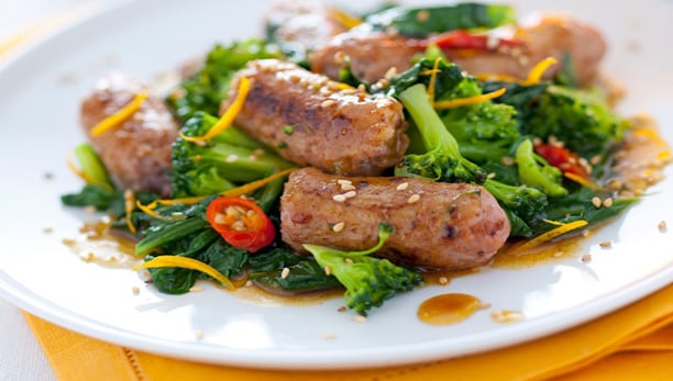 Salsiccia con cime di rapa all’arancia